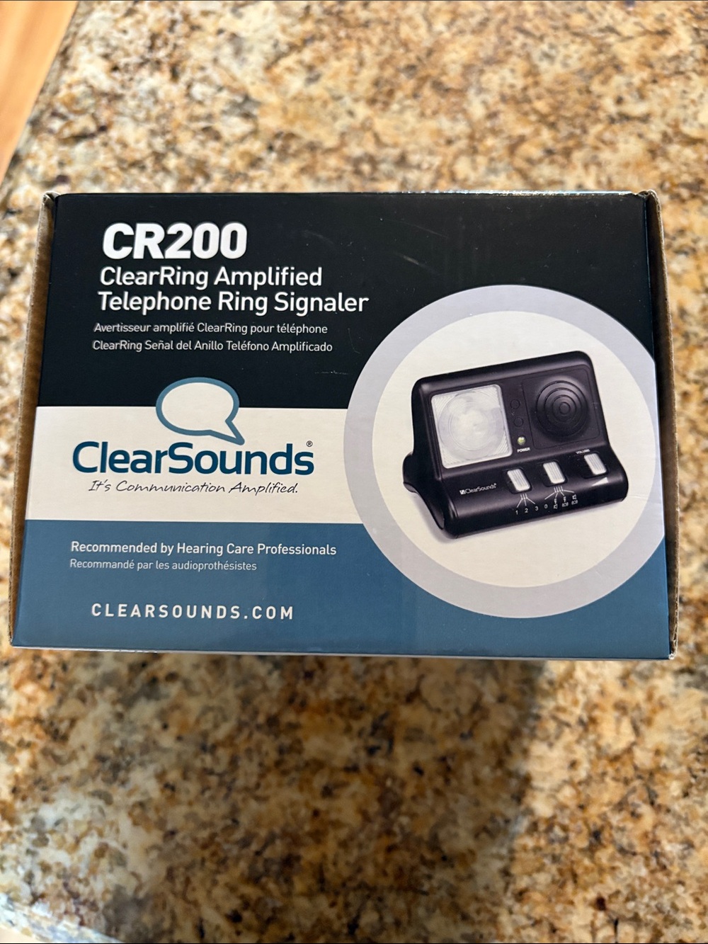 CR200 ClearRing Amplified Telephone Ring Signaler - Black/Blue